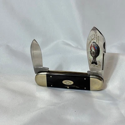 Cuchillo marca Bulldog Bluegill pez luna punta de elefante 2 hojas plegables Foto 1 de 4