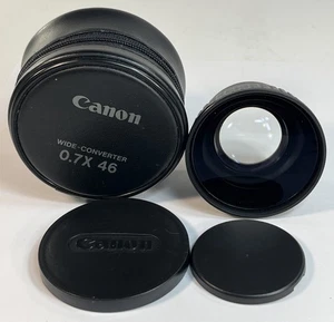 CANON 46MM WIDE CONVERTER LENS ATTACHMENT 0.7 X 46, MINT IN ORIGINAL CASE - Picture 1 of 4