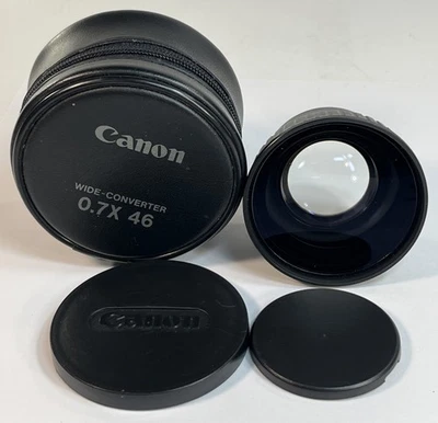 CANON 46MM WIDE CONVERTER LENS ATTACHMENT 0.7 X 46, MINT IN ORIGINAL CASE - Image 1 of 4