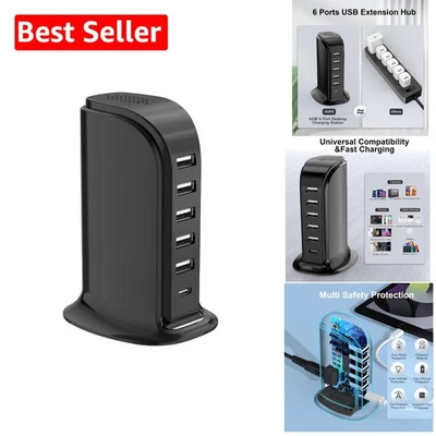 Stylish USB Charging Hub with 6 Ports and Smart Protection - Perfect for Travel - Image 1 of 4