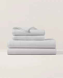 New Ralph Lauren Linen Solid - Pebble White - Cotton Fitted Sheet CALI KING $325 - Picture 1 of 3