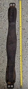 Vintage Leather Saddle Cinch Strap/Girth 34" Long 4" Wide - Picture 1 of 12