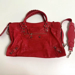 Balenciaga Handbag City Classic Leather Red Medium Women 24cm × 38cm × 14cm - Picture 1 of 6
