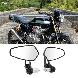 Pair 7/8" 22mm Bar End Mirrors Rearview For Honda Hornet CB 750 1000 900F 919 - Picture 1 of 13