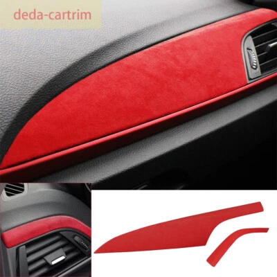 For BMW 1 2 Series F20 F22 12-18Suede Red Console Dashboard Air Outlet Vent Trim - Image 1 of 4