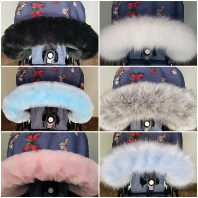 Baby Kinderwagen Kapuze Fellverkleidung Kinderwagen Pelze Zubehör KOSTENLOSE & SCHNELLE VERSAND UK