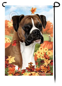 Bandera de jardín Falling Leaves - Boxer cervatillo sin recortar - Imagen 1 de 1