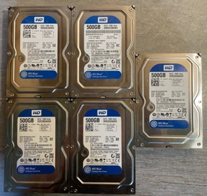 lot de 5 disques dur 3.5 pouces, fonctionnels en Prudence, 5 x 500go WD5000AAKX - Photo 1/1