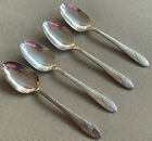 4 Teaspoons Tea Spoons Oneida Queen Bess II 2 Two Silverplate Silver Plate Tudor