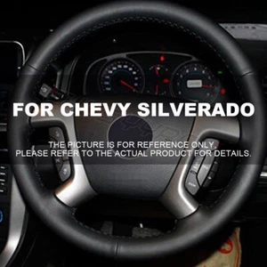 15" Steering Wheel Cover Genuine Leather for Chevy Silverado 1500 2500 2007-2015 - Picture 1 of 12