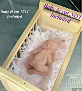 Dolls house cot bedding. White/Pink Lacy HANDMADE - 1:12TH SCALE - Picture 1 of 12