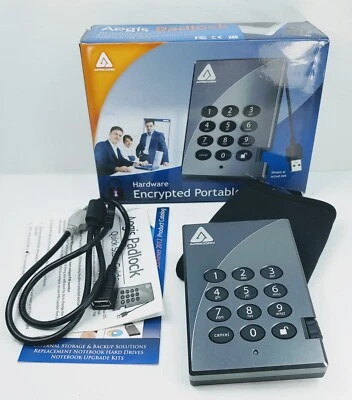 Apricorn A25-PL256-XXX Aegis Padlock 250GB Used In Box. Tested And Works. - Image 1 of 4