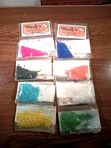 SEED BEADS BULK LOT 7 PACKS • SOLID COLORS- NEW WANG'S INTERNATIONAL--8 Gm/Pkg - Picture 1 of 6