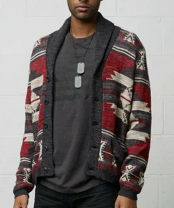 Polo Ralph Lauren Small Sweater RRL Cardigan Southwestern Rustic Christmas Red - Picture 1 of 8
