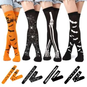 Halloween Mujeres Medias hasta el muslo Sobre la rodilla Fantasma Calavera Calcetines Juegos con disfraces Fiesta - Imagen 1 de 16