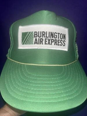 Gorra de trabajo vintage de camionero con logotipo Burlington Air Express de los años 90 Foto 1 de 4