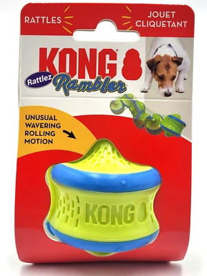 KONG Rambler Rattlez Swirl Ball Medium Fetch & Chew Dog Toy 2.5" - Image 1 of 4