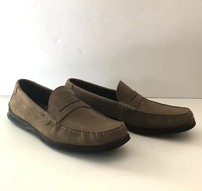 Mocasín sin cordones Tommy Bahama para hombre marrón oliva de cuero cepillado talla 13M Foto 1 de 4
