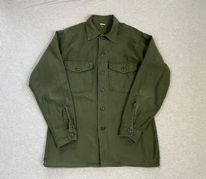 Vintage OG-107 Type 1 Cotton Sateen Green Shirt Size Medium Vietnam 60s Military - Bild 1 von 5