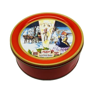 Collin Street Bakery Metal Lata Repujado DeLuxe 7" Fruitcake Corsicana TX De Colección - Imagen 1 de 10