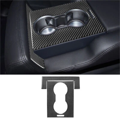 Cubierta interior portavasos trasero de fibra de carbono para Land Rover Range Rover 2 piezas Foto 1 de 4