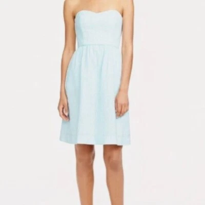 J. Crew Wedding & Parties Mint Green Mandy Striped Strapless Dress Size 10 NWT - Image 1 of 4