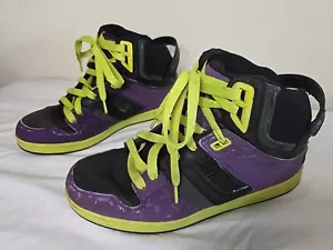 Osiris NYC 83  Size 9.5 Purple Neon Hightop Sneakers Skateboard Style LTE - Picture 1 of 14