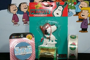 PUNZE SNOOPY BAND, SNOOPY PAPIERBAND, SNOOPY KREPPPAPIER & SNOOPY ORNAMENT - Bild 1 von 7