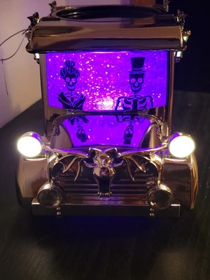 Bath & Body Works LIGHT UP HEARSE WATERGLOBE 3 Wick Candle Holder Halloween 2024 - Image 1 of 4