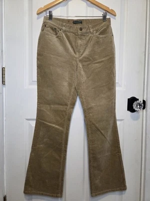 Pantalones de Pana Ralph Lauren Beige Marrón Claro Bootcut Petite 6 Hipster Granola Foto 1 de 4
