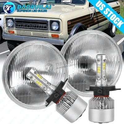 Par de faros LED redondos de 7 pulgadas para International Harvester Scout II 1973-1980 Foto 1 de 4