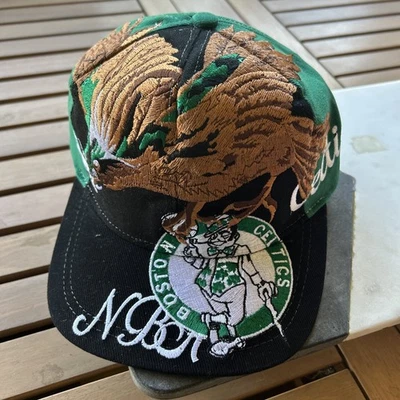 Boston Celtics 90s Eagles Aguila NBA Korean Wool Snapback Hat Cap Rare Two Tone - Image 1 of 4