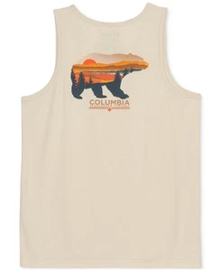 Columbia Men Regular fit Sleeveless Graphic Tank Top Shirt Small Beige Solid - Picture 1 of 1