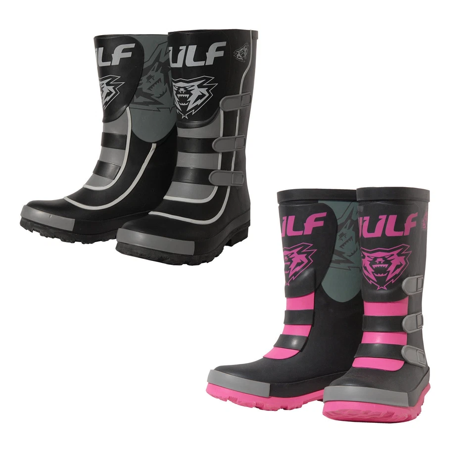 Wulfsport Cub Kids Mud Stompers Waterproof Motorbike Motocross Boots Wellington - Image 1 of 2