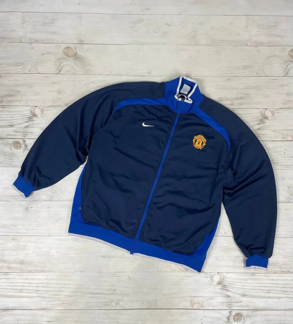 曼联蓝色国际俱乐部足球迷夹克| eBay