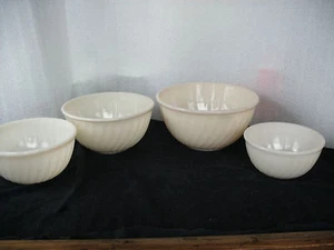 "CUENCOS MEZCLADORES DE REMOLINO PROFUNDO DE MARFIL FIREKING (NIDACIÓN) 6", 7", 8", 9"" - Imagen 1 de 3
