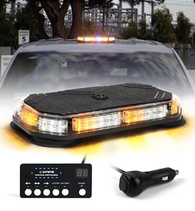 Xprite 42 LED Rooftop Emergency strobe light bar Car Warning Light Yellow White - Picture 1 of 68
