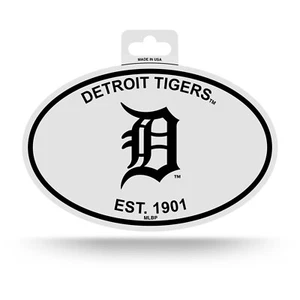 Detroit Tigers Oval Decal Sticker 3x5 Inches NEW Free Ship Black & White - Picture 1 of 2