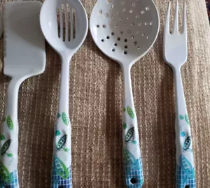 4 utensilios para servir artículos de melamina MCM plástico vintage - Imagen 1 de 2