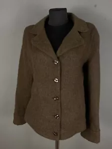 SOL Baby Alpaca Jacket Coat Blazer Womens Brown Size L - Picture 1 of 12
