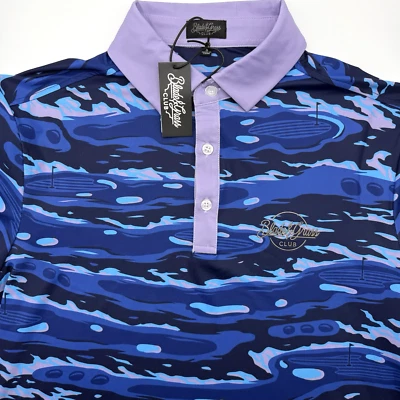 Polo de golf Blade & Grass Club para hombre manga corta pequeño abstracto multicolor nuevo con etiquetas Foto 1 de 4
