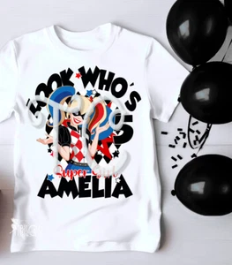 Harley Quinn Birthday Shirt, Superhero Girls Birthday Shirts, Harley Quinn Shirt - Picture 1 of 17