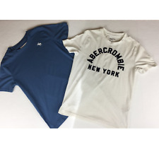 lot of 2 boys Abercrombie t-shirts white blue moose sz 10/11