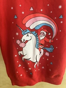 Christmas Red Ugly Sweater Santa Unicorn 4-5T Pre Owned  - Picture 1 of 6