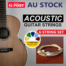 Acoustic Music Guitar Strings Steel Premium Light Universal 6 Pcs Sent Free Pick