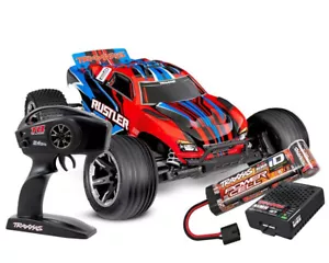 Traxxas TRX 37254 -8 RED Rustler RTR HD rot + Akku + USB-C Ladegerät 1:10 NEU - Bild 1 von 7