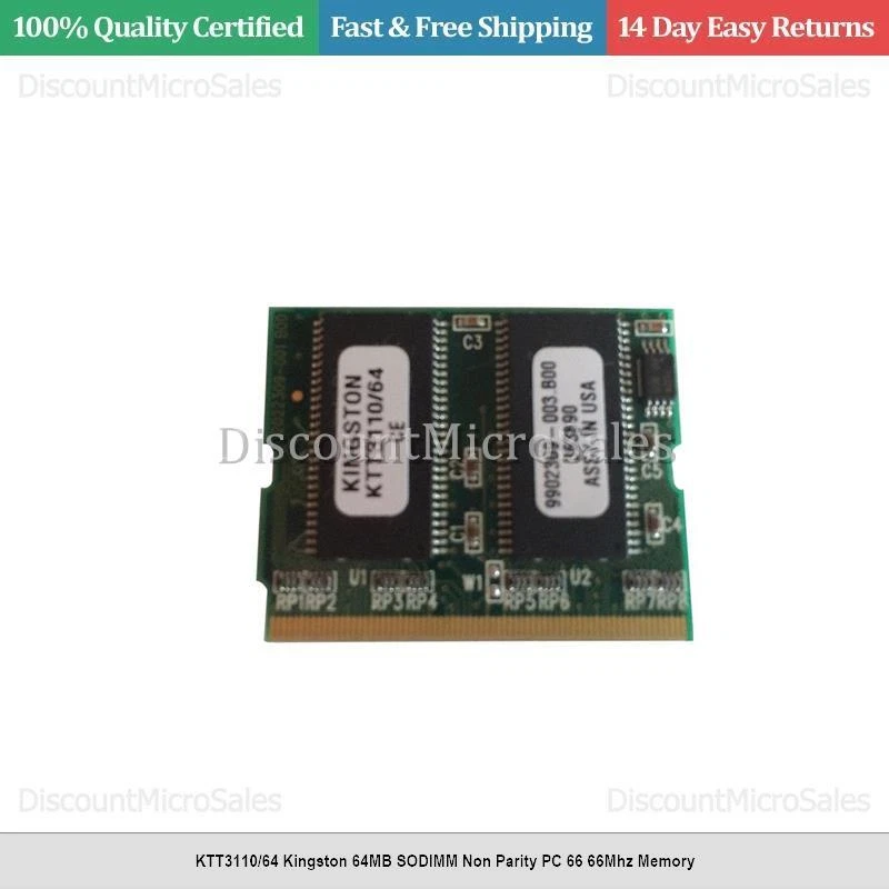 KTT3110/64 Kingston 64MB SODIMM Non Parity PC 66 66Mhz Memory - Image 1 of 1