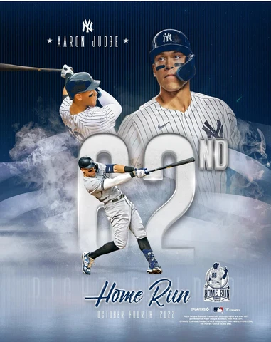 Aaron Judge New York Yankees Unsigned 62nd Home Run Photograph 11x14 Photo Cover