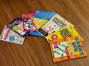 7 PC LOT New Puzzles Large Print Books Kappa Boys Town - 4 SUDOKU & 3 CROSSWORD - Picture 1 of 9