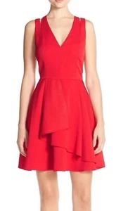 Adelyn Rae Fit & Flare Kleid aus Krepp mit gekreuztem Rücken rot - Bild 1 von 9